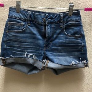 American Eagle jean shorts, size 0, supper stretch